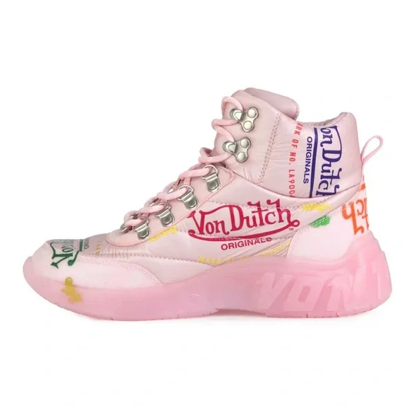 Von Dutch Pink High-Top Sneakers - Picture 4 of 8